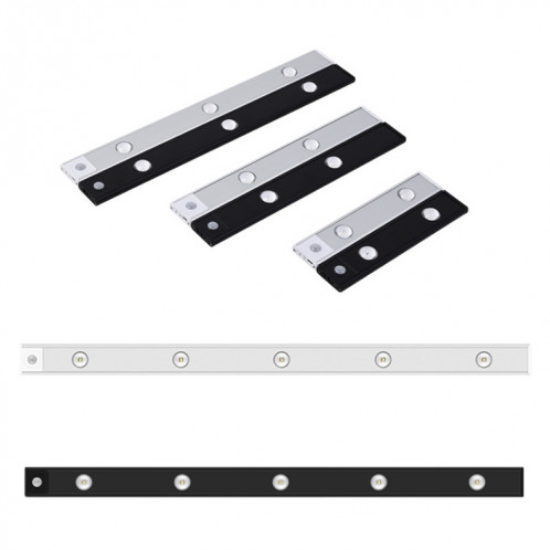 Barre lumineuse à capteur de corps humain à LED intelligente ultra-mince, longueur : 80 cm (noir piano) SH305A1894-07